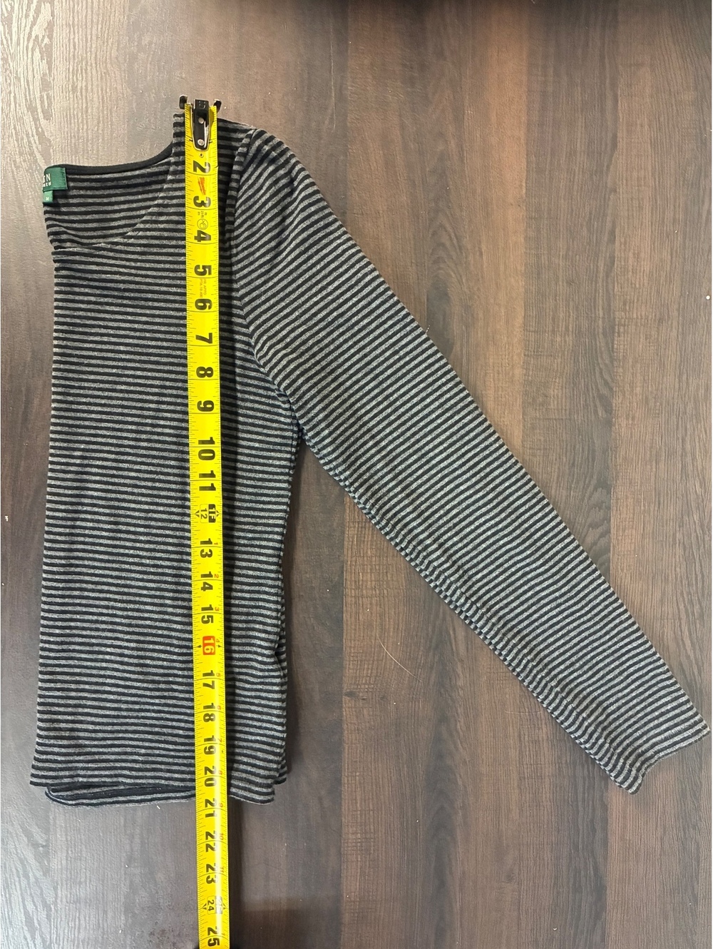 Lauren Ralph Lauren Striped Cropped Top Medium Black Gray Y2K Preppy 90s - Picture 8 of 9